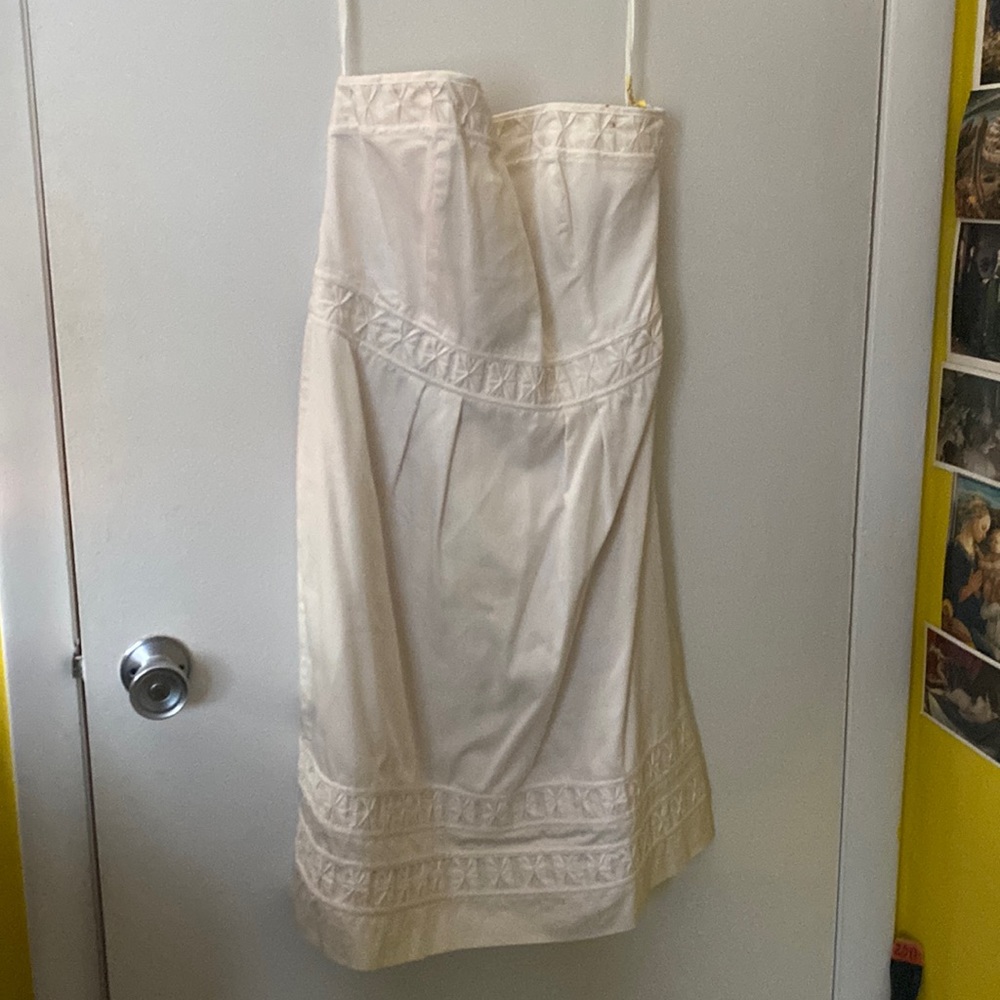White House Black Market Strapless Sateen Mini Tulip Special Occasion Dress